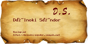 Dálnoki Sándor névjegykártya